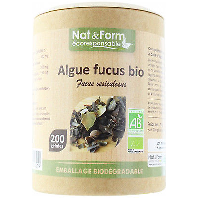 Nat & Form Écoresponsable Algue Fucus Bio 200 Gelules Vegetales