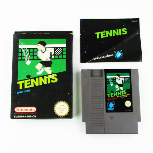 Nes - Nintendo Es Jeu Tennis Vert Inscription Emballage D'origine Avec Manuel