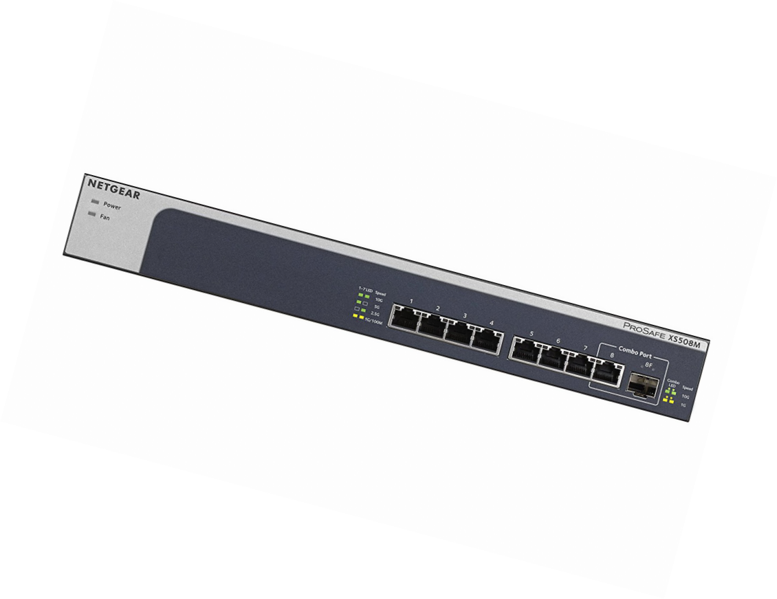 NETGEAR XS508M - Commutateur - non gere - 7 x 10 Gigabit Ethernet + 1 x 10 Gigabit Ethernet / 10 Gigabit Ethernet SFP+ - Ordinateur de bureau, Montable sur rack