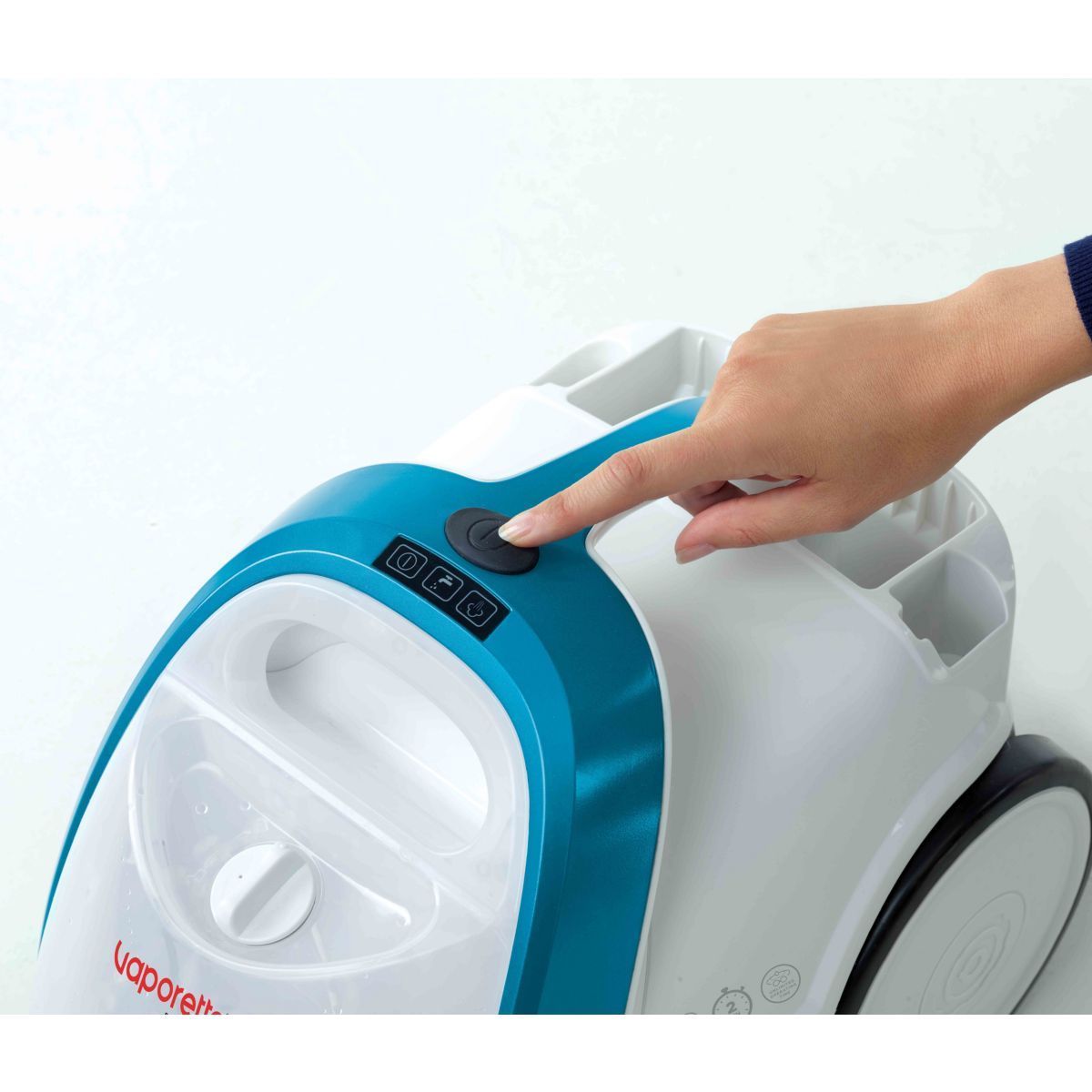 Polti Vaporetto Smart 100_b, Cylinder Steam Cleaner, Buttons, Stainless Steel, Blue,white, 1500 W, Glass,hard Floor,laminate,tiles