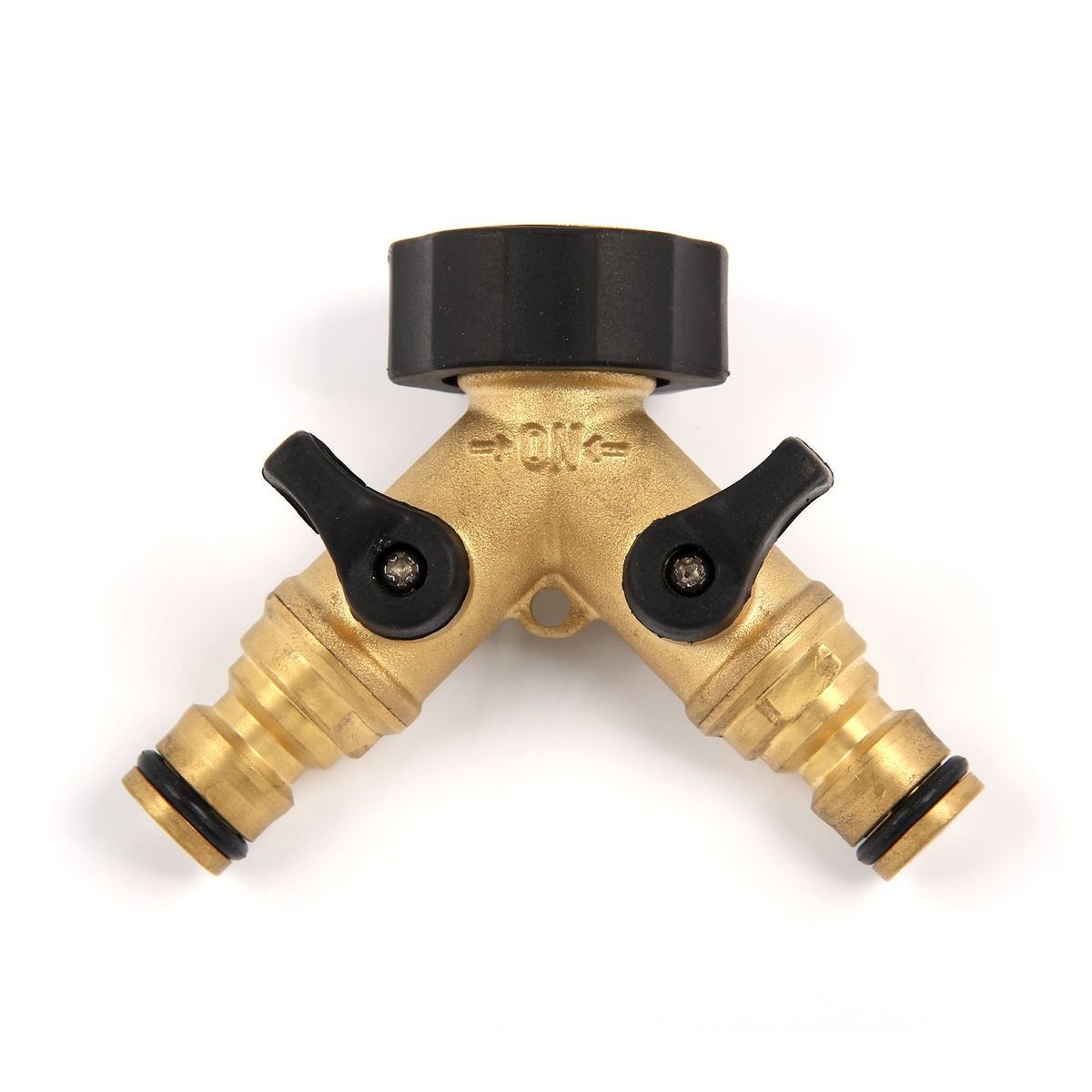 Raccord Robinet Double Fishtec Laiton & Aluminium A 2 Sorties Avec Vannes (filetage 20/27)