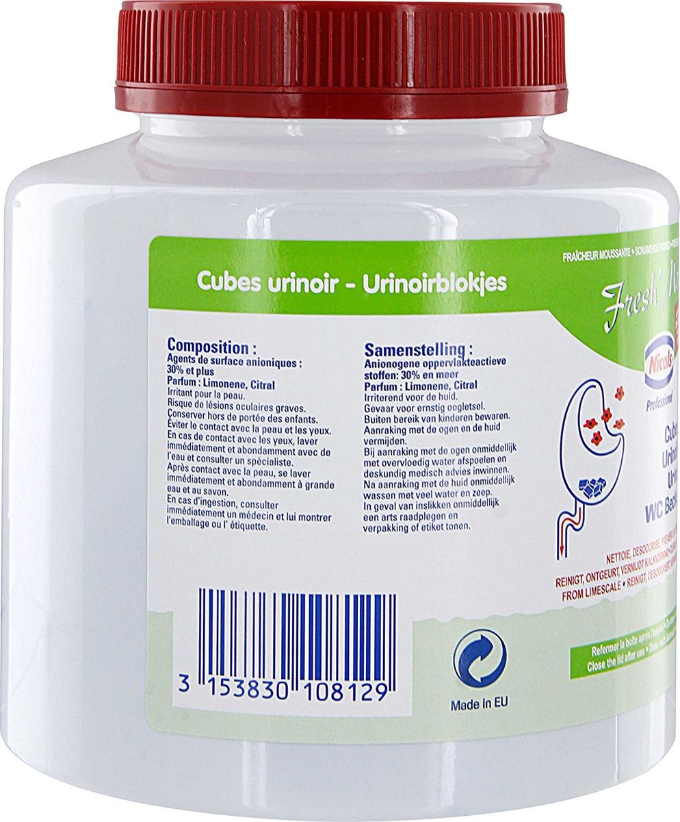 Cube urinoir fresh'mouss Nicols - Pot 1 kg - Bloc 30 g