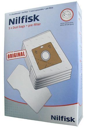 Nilfisk 5 Sacs Aspirateur Synthetique + 1 Pre Filtre Action