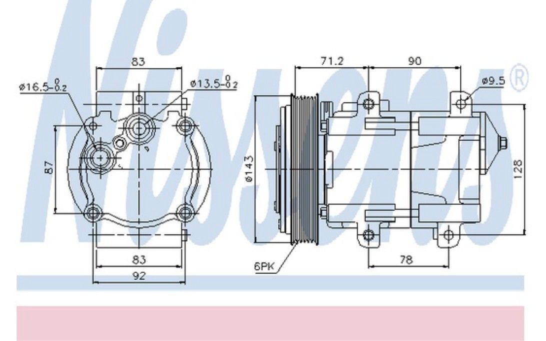 NISSENS Compresseur de climatisation 12V 89059