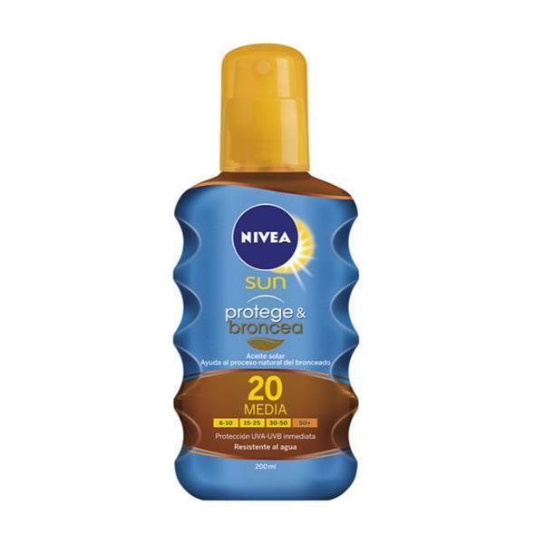 Nivea Huile Protection Solaire & Bronzage Spf20 200 Ml
