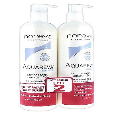 Noreva Aquareva Lait Corporel Hydratant 24h Lot De 2 X 400 Ml - Lot 2 X 400 Ml