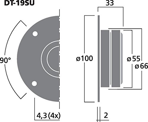 Monacor Dt-19su Haut-parleur D'aigu A Dôme Hi-fi, 80 Wmax, 8 ? - Tweeters A Dôme Hi-fi