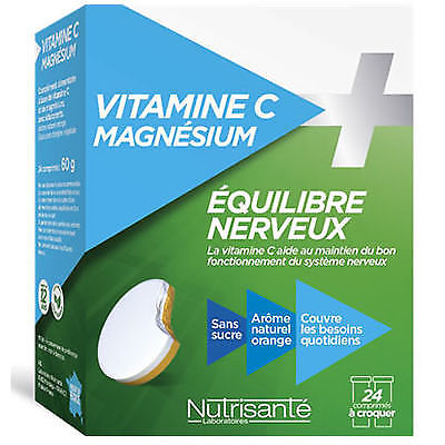 Vitavea Vitamine C + Magnesium Equilibre Nerveux 24 Comprimes A Croquer