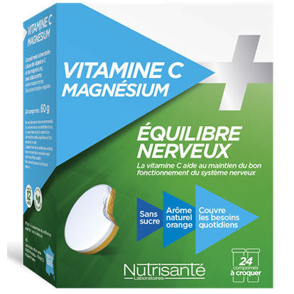 Vitavea Vitamine C + Magnesium Equilibre Nerveux 24 Comprimes A Croquer