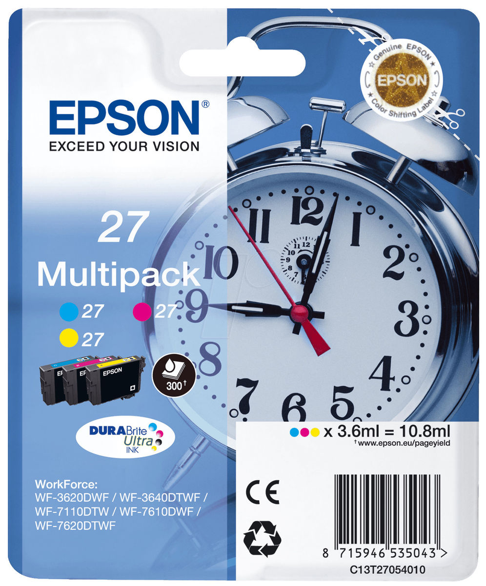 Epson 27 (c13t27054012) - 3-couleurs - Cartouche D'encre - Multipack