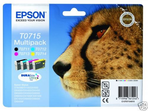 Epson T0715 Multipack Noir(e) / Cyan / Magenta / Jaune Original C13t07154012