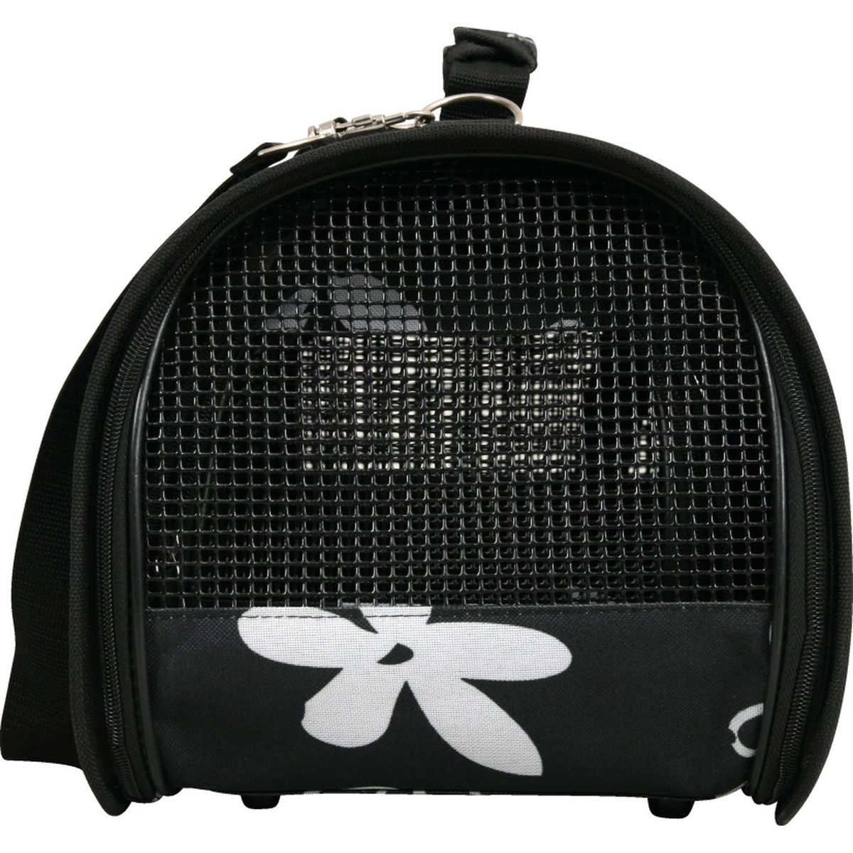 Sac De Transport - Flower - Small - Noir - 32x21x20 Cm - Pour Chien Et Chat