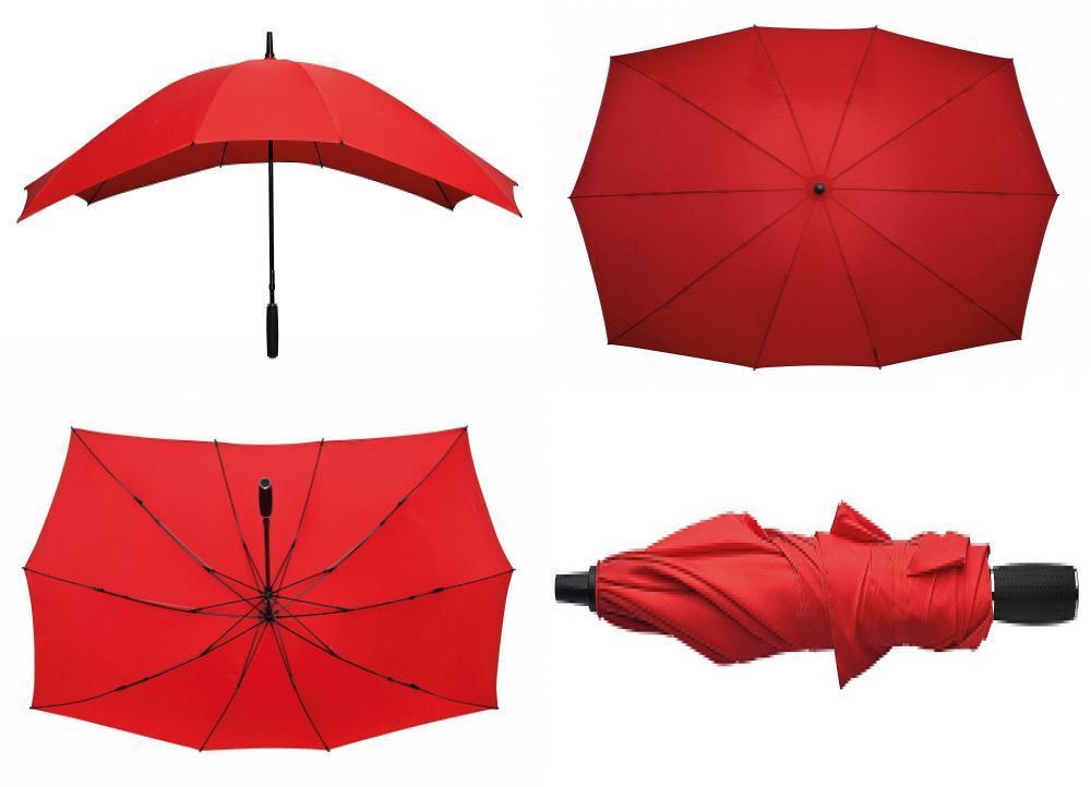 Parapluie Droit Pour Deux - Ouverture Manuelle - Rouge