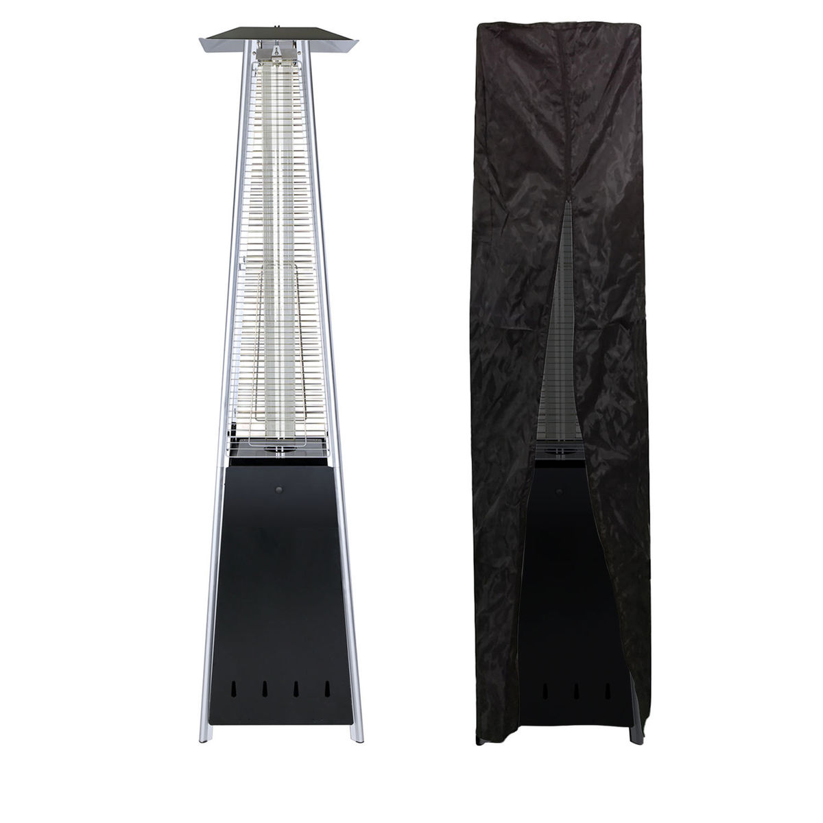 Parasol Chauffant Gaz Stockholm 13kw Acier Noir Housse De Protection