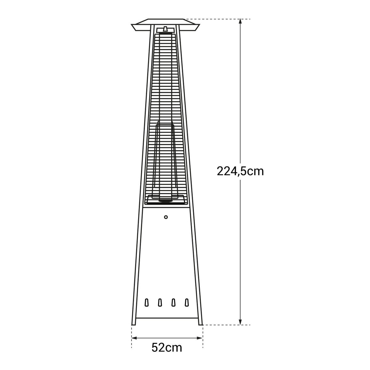 Parasol Chauffant Gaz Stockholm 13kw Acier Noir Housse De Protection