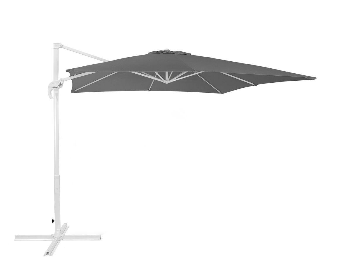 Parasol De Jardin 25 M Gris Fonce Et Blanc Monza