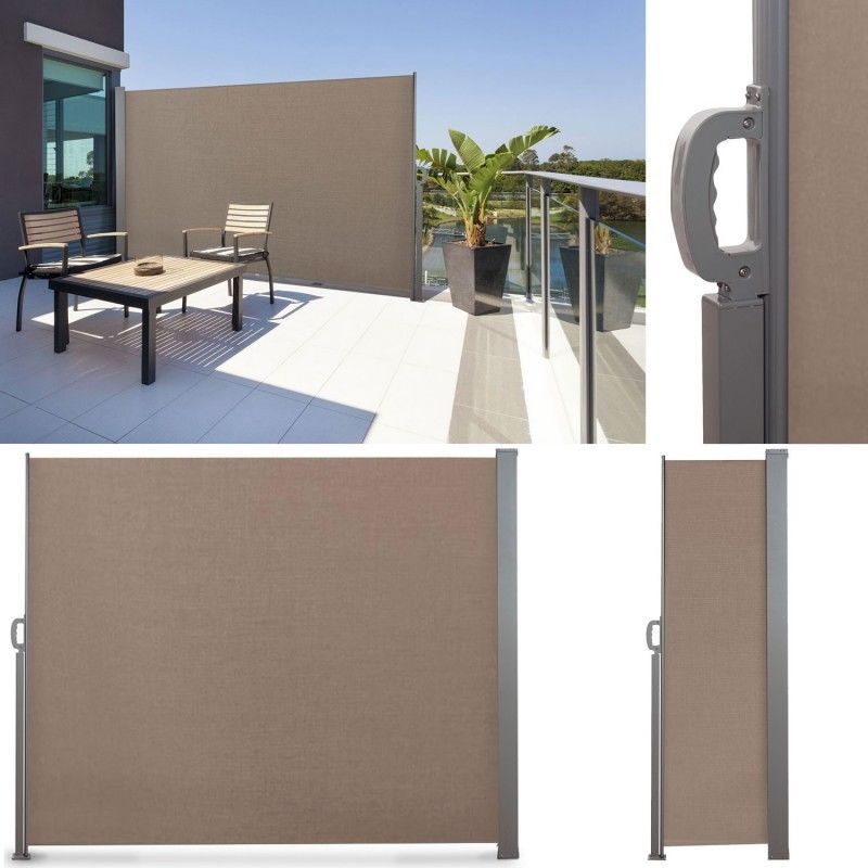Paravent Retractable 300 X 200 Cm Store Taupe Lateral Enroulable