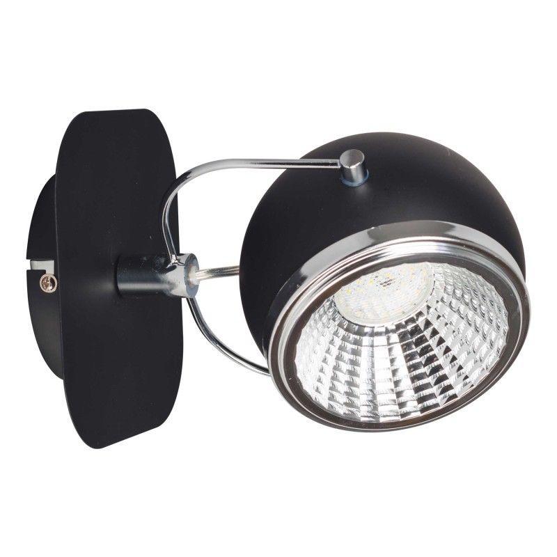 Applique Murale Simple Embase Carre Ball Noir / Blanc / Satin