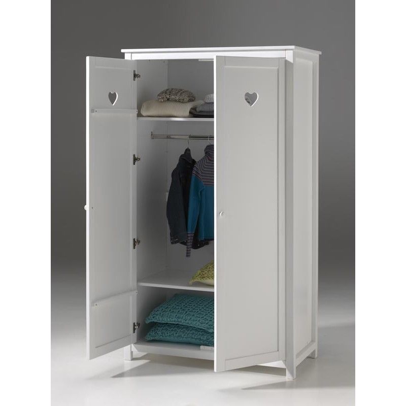 Armoire Adora blanc laque a 2 portes 110 cm
