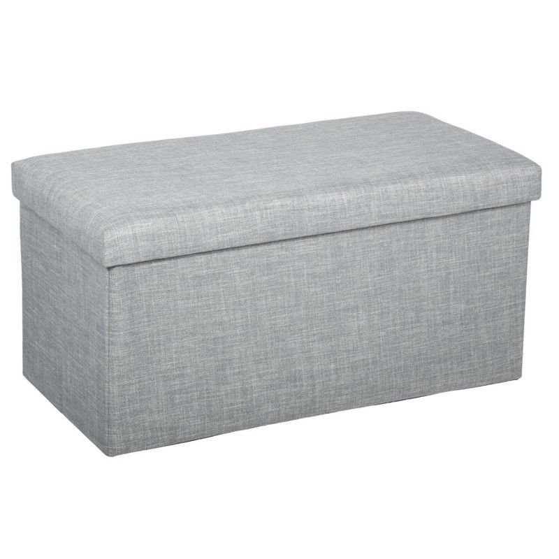 Pouf de rangement double Tomaz Gris clair