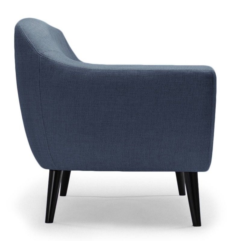 Canape Style Scandinave 2 Places Dita Tissu Bleu