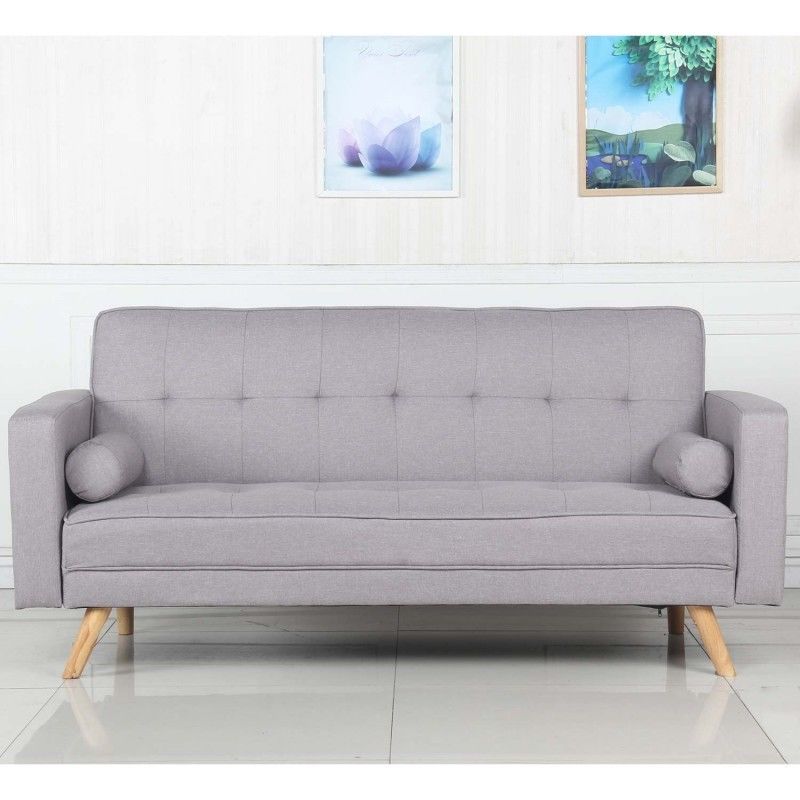 Canape convertible scandinave Slow Tissu Gris clair