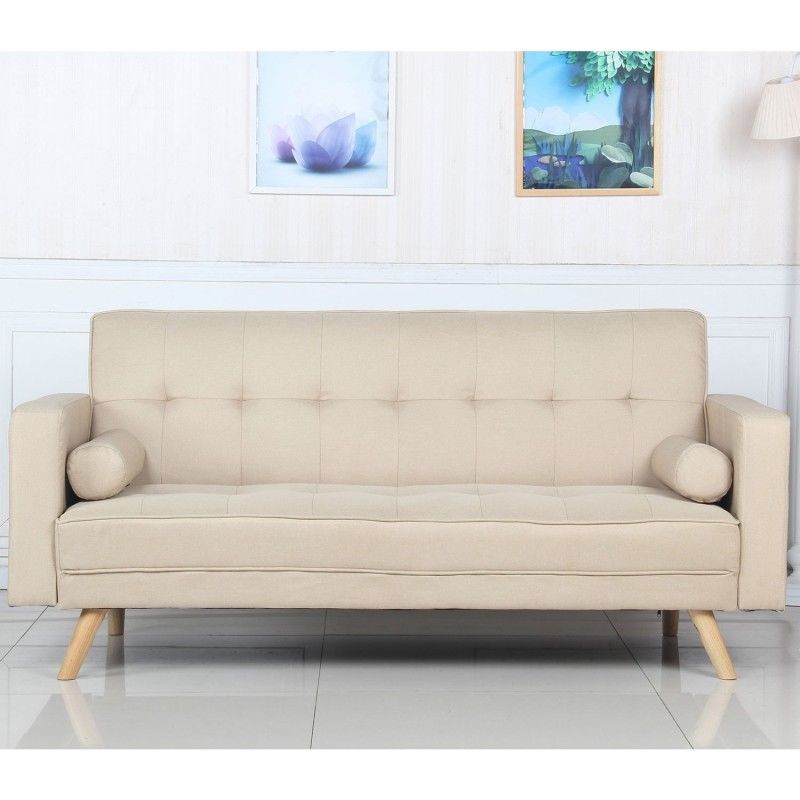Canape convertible scandinave Slow Tissu Beige