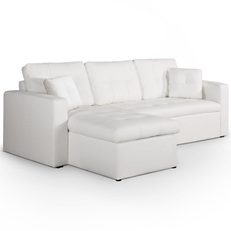 Menzzo Canape Dangle Convertible Toledo Blanc L220 X P146 X H88cmsurface De Couchage 115 X 1935 Cm