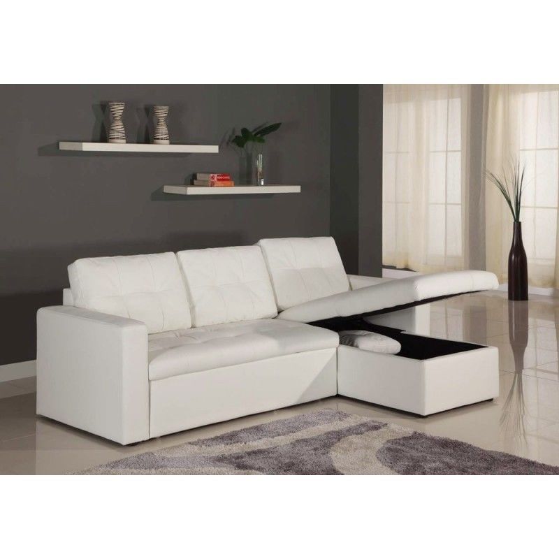 Menzzo Canape Dangle Convertible Toledo Blanc L220 X P146 X H88cmsurface De Couchage 115 X 1935 Cm