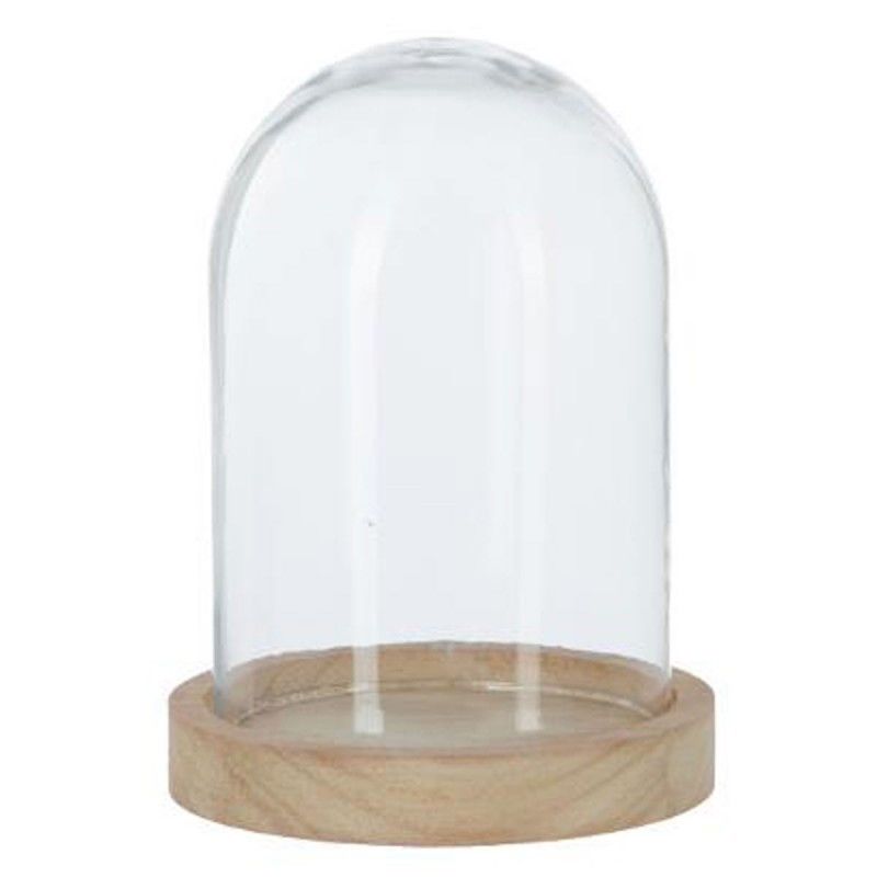Cloche Verre Bois H19cm - Atmosphera Createur Dinterieur