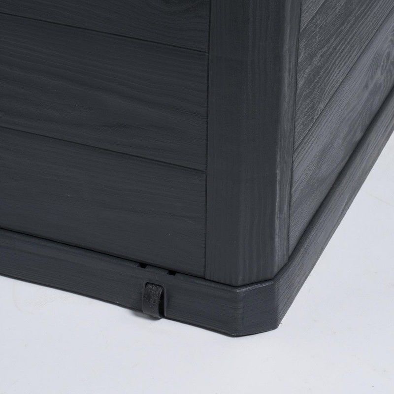 Coffre De Rangement Multibox Wood 420 L Gris Anthracite Resistant Aux Intemperies Anti Uv