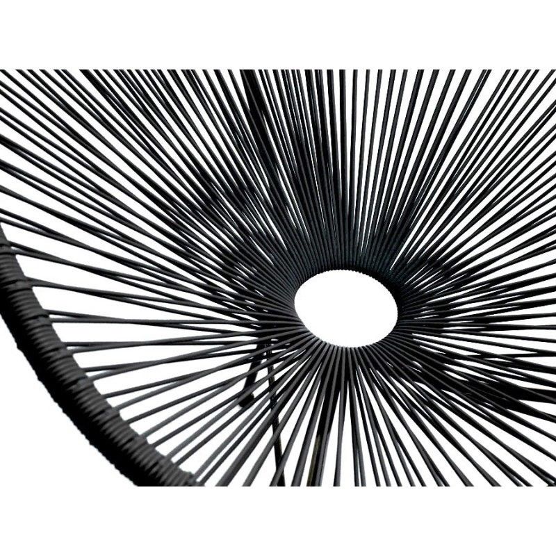 Fauteuil Scoubidou En Resine Tresee Ronde Noire - Acapulco