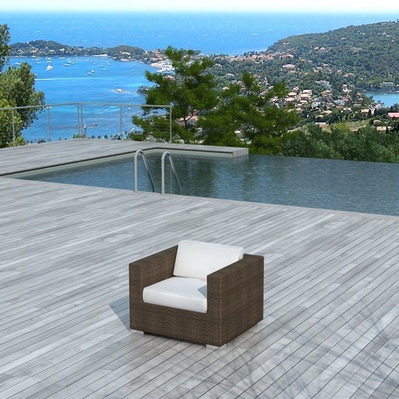 Fauteuil En Resine Tressee Chocolat Copa
