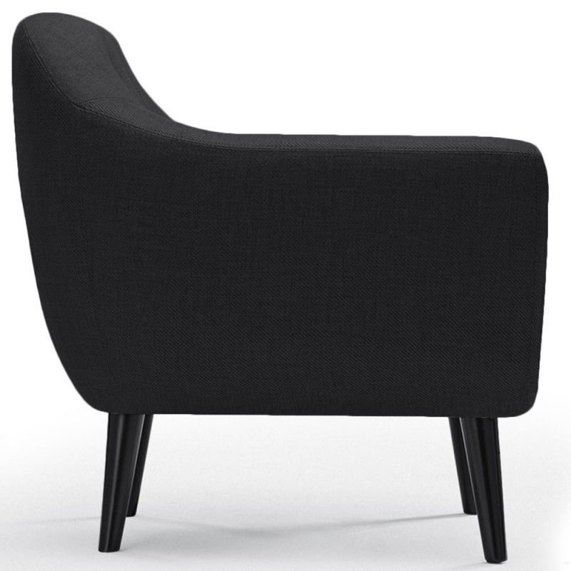 Fauteuil Style Scandinave Dita Tissu Noir