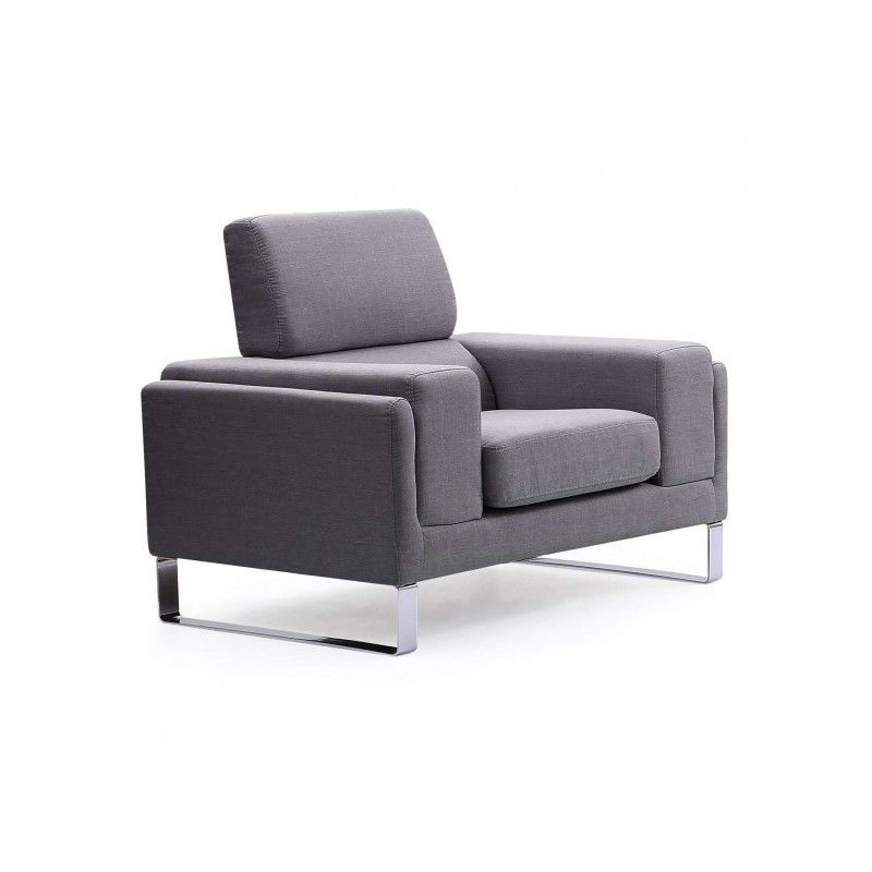 Fauteuil - Menzzo - Barth - Accoudoirs - Gris Clair - Contemporain