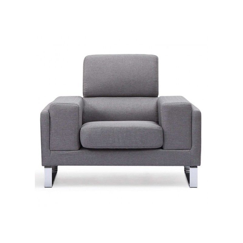 Fauteuil - Menzzo - Barth - Accoudoirs - Gris Clair - Contemporain