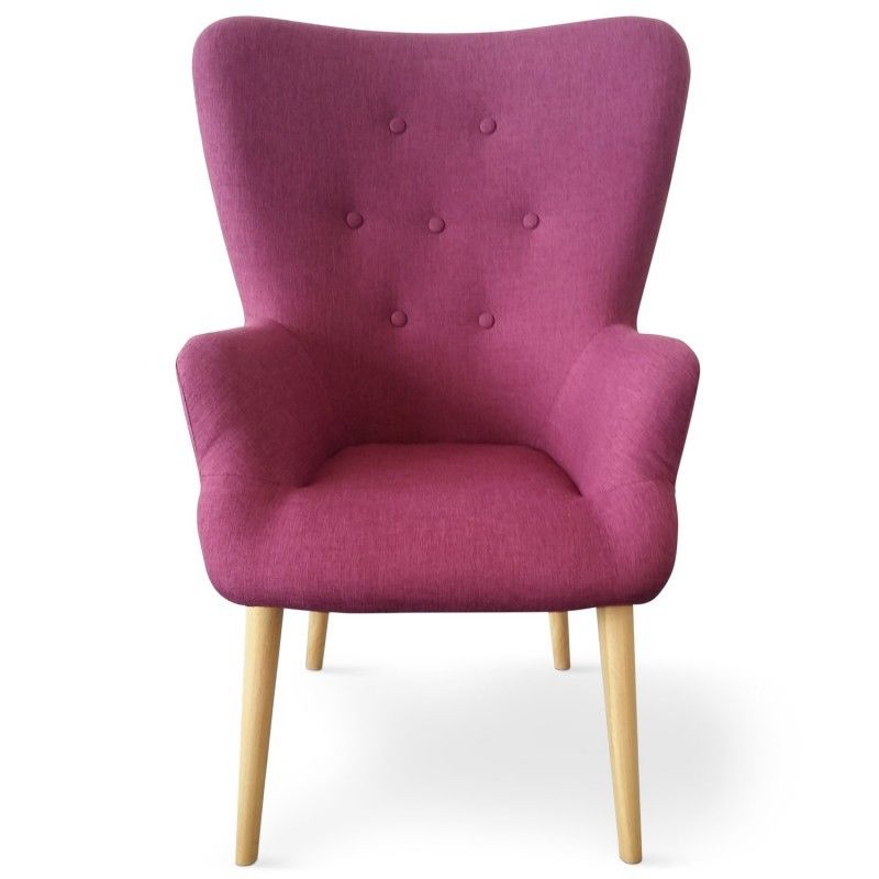 Fauteuil Scandinave Barkley Tissu Violet