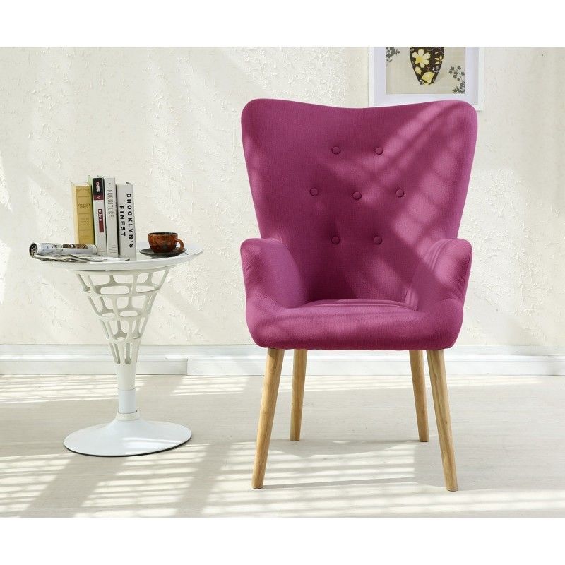Fauteuil Scandinave Barkley Tissu Violet