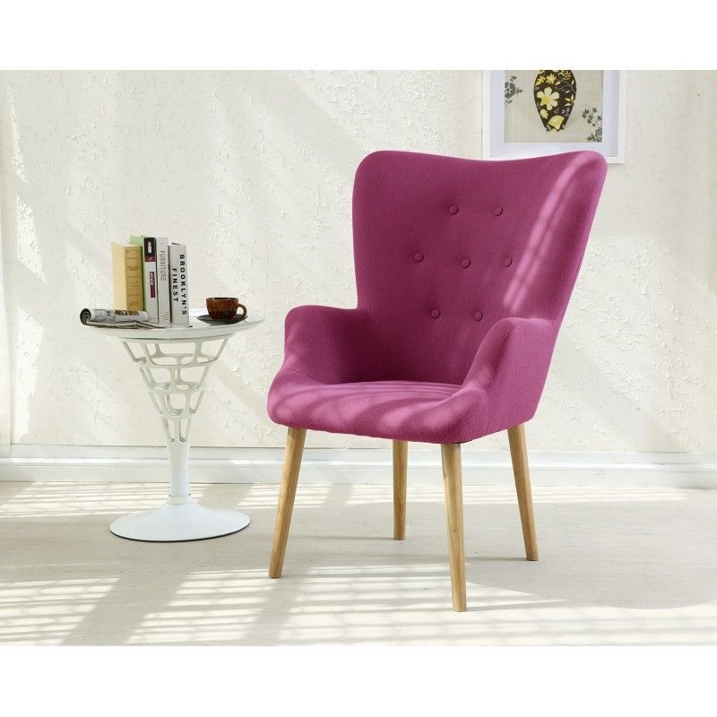 Fauteuil Scandinave Barkley Tissu Violet