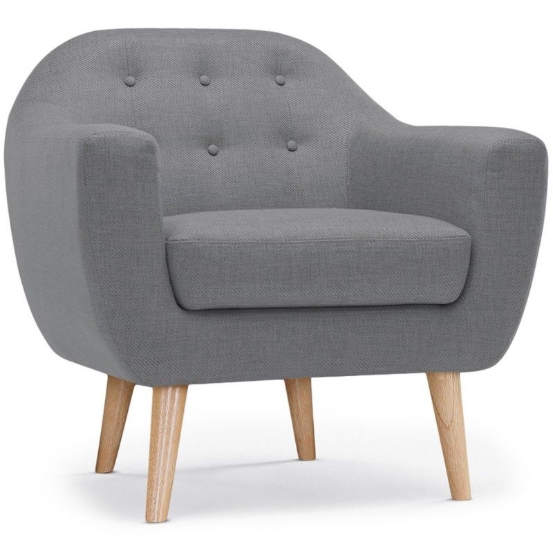 Fauteuil Scandinave Savoy Tissu Gris
