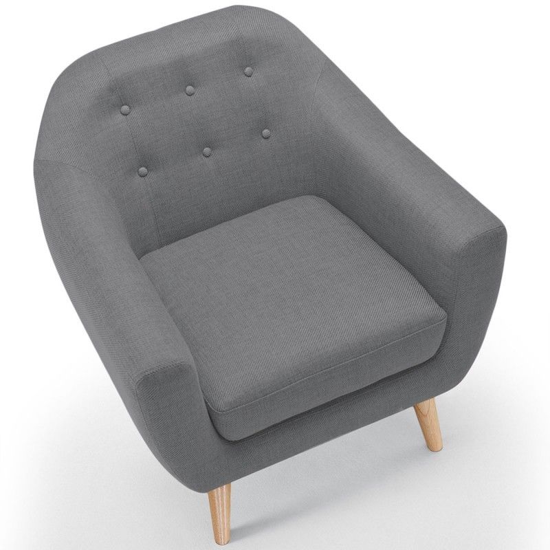 Fauteuil Scandinave Savoy Tissu Gris