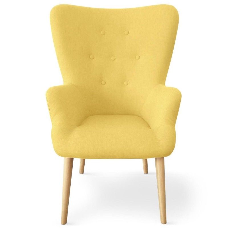 Fauteuil Scandinave Barkley Tissu Jaune