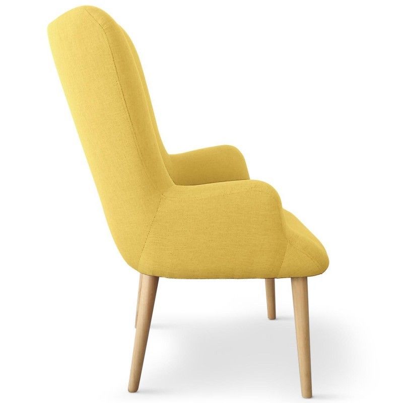 Fauteuil Scandinave Barkley Tissu Jaune