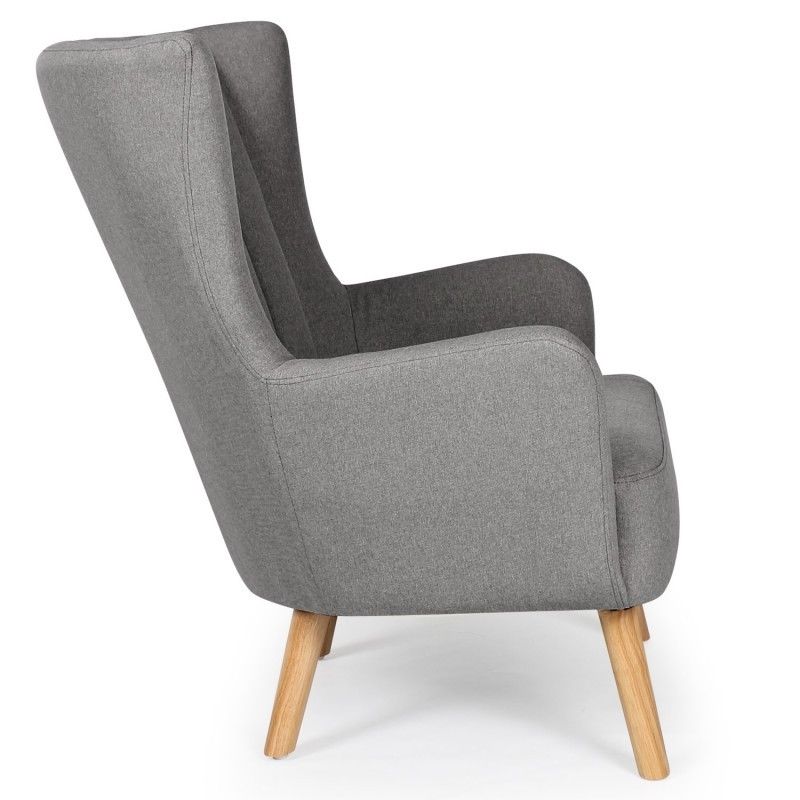 Menzzo Fauteuil Scandinave Gris Gris 50x37x75cm