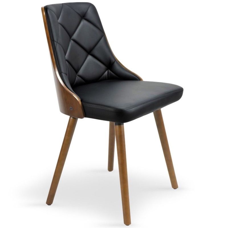 Lot de 2 chaises scandinaves Lalix Bois Noisette et Noir