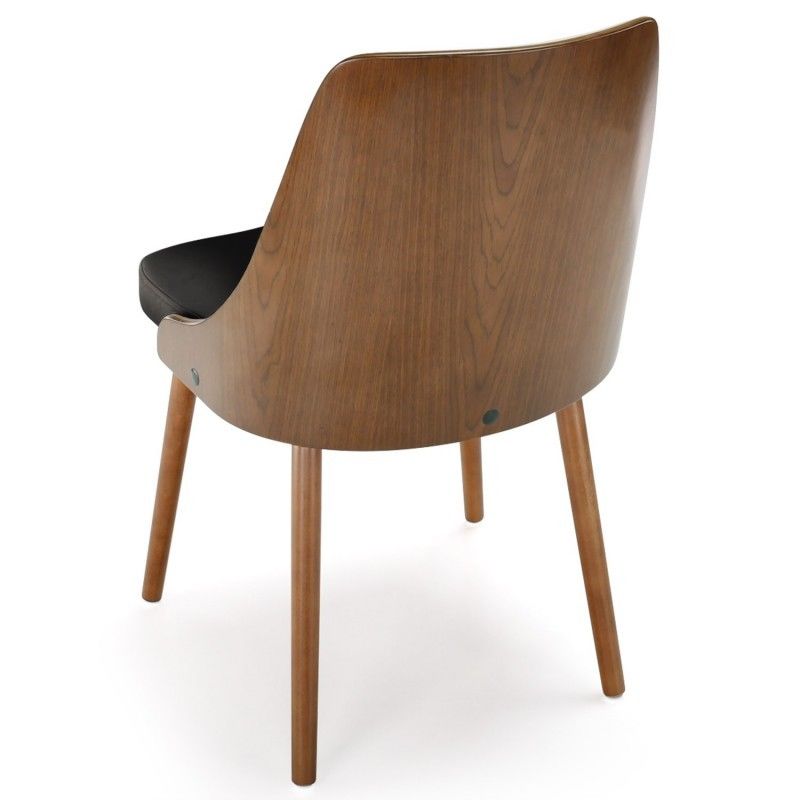 Menzzo Lot De 2 Chaises Scandinaves Lalix Bois Noisette Et Noir Chaises Salle A Manger