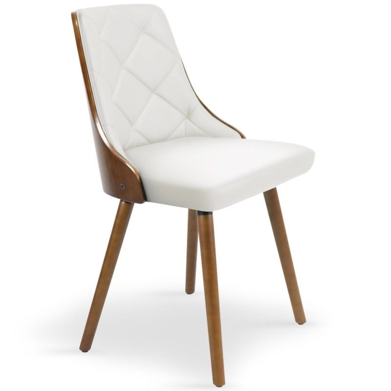 Lot de 2 chaises scandinaves Lalix Bois Noisette Blanc