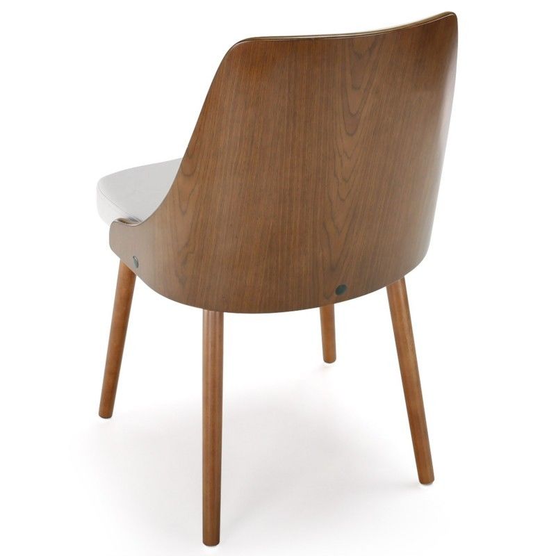 Menzzo Lot De 2 Chaises Scandinaves Lalix Bois Noisette Blanc Chaises Salle A Manger