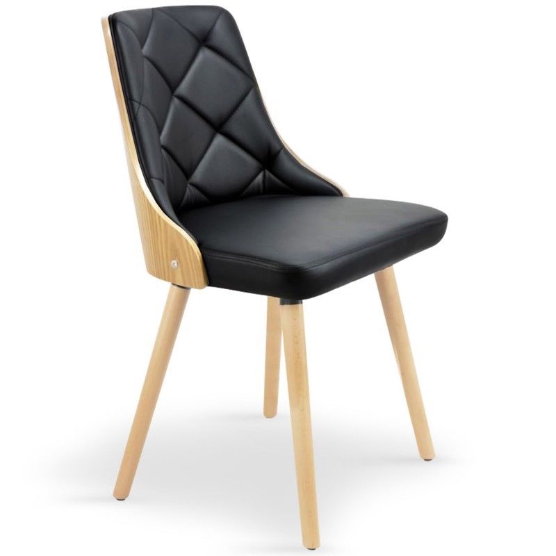 Lot de 2 chaises scandinaves Lalix Chene Clair Noir