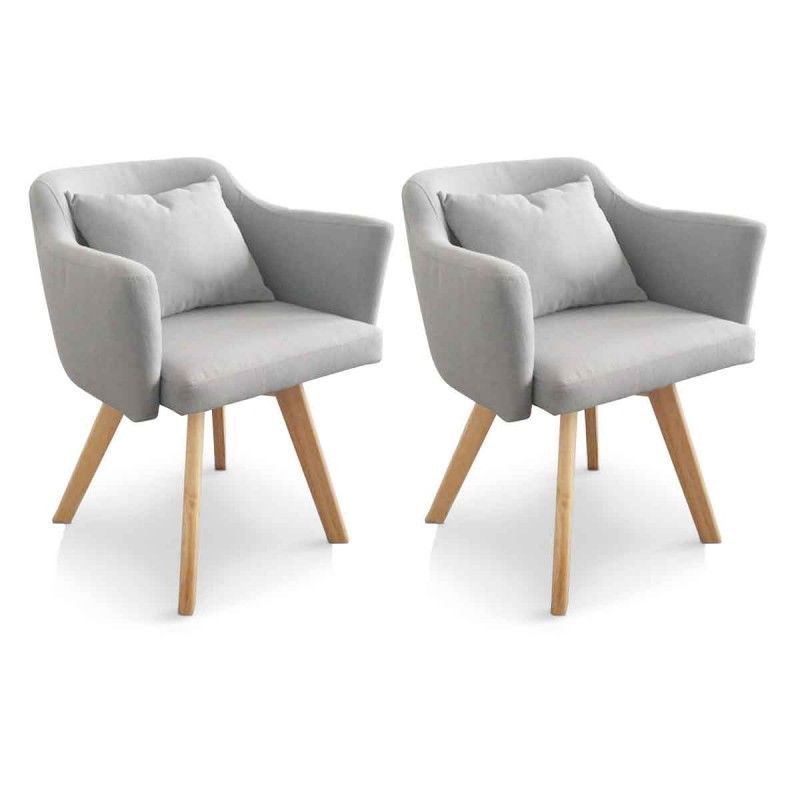 3s. X Home Lot De 2 Fauteuils Scandinaves Gris Layal Unisex